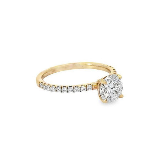 1.23TDW Lab Grown Diamond Solitaire Ring in 14K Yellow Gold