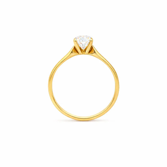 1.00CT Lab Grown Diamond Solitaire Ring in 14K Yellow Gold