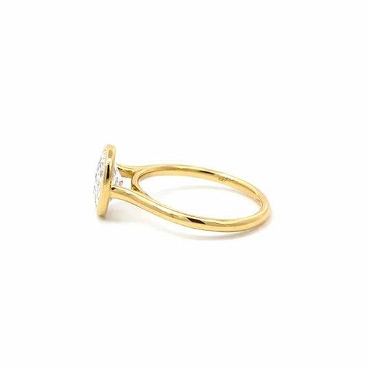1.51 CT Oval Lab Grown Diamond Solitaire Ring in 14K Yellow Gold