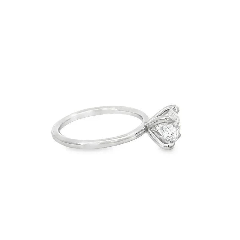 1.52 Carat Round Lab Grown Diamond Solitaire Ring in 14K White Gold