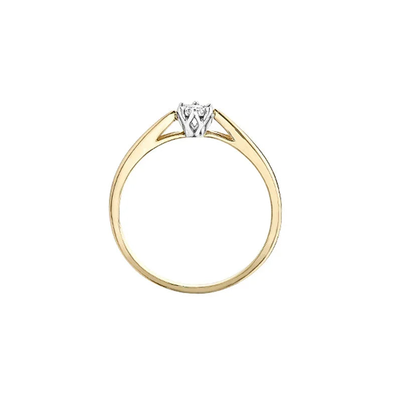 10K Yellow Gold Illusion Set 0.05 CT Diamond Ring