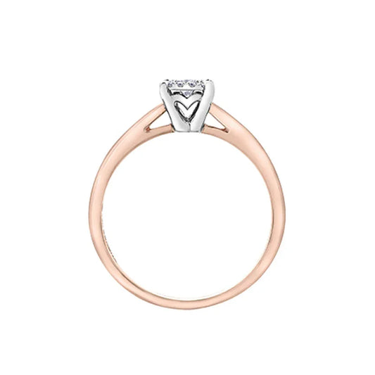 10K Rose Gold 0.13TDW Diamond Halo Ring
