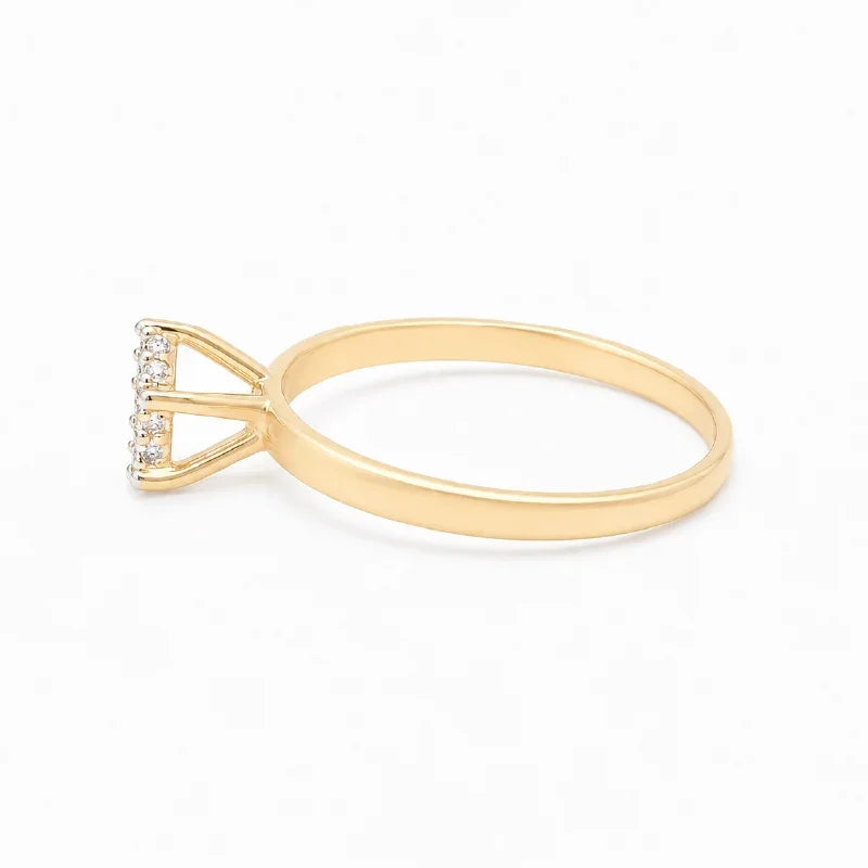 10K Yellow Gold 0.02CT Cluster Diamond Ring