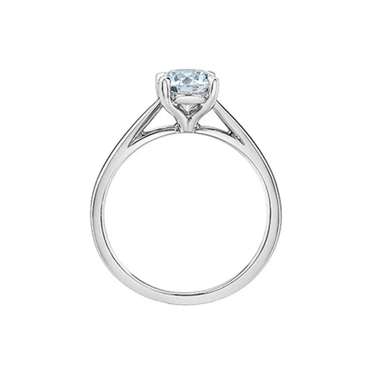 14K White Gold 1.00CT Lab Diamond Solitaire Ring