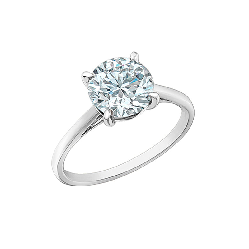 2.10CT Round Lab Grown Diamond Solitaire Ring in 14K White Gold