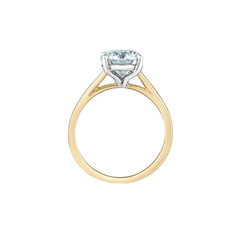 14K Yellow & White Gold 2.00ct Lab-Grown Diamond Solitaire Ring