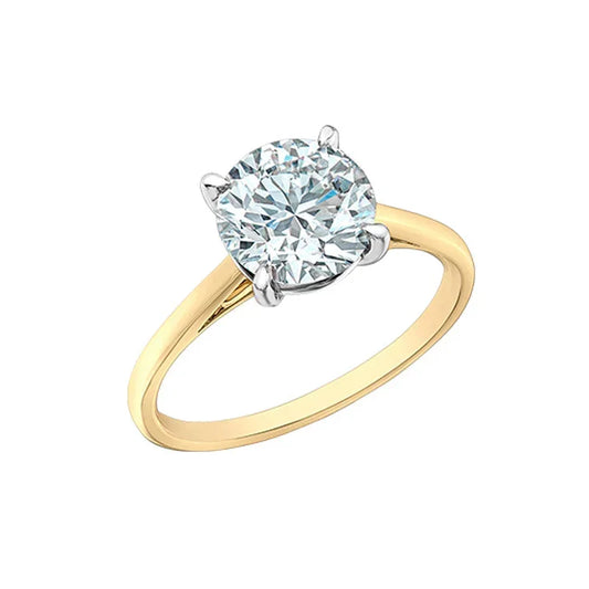 14K Yellow & White Gold 2.08ct Lab-Grown Diamond Solitaire Ring