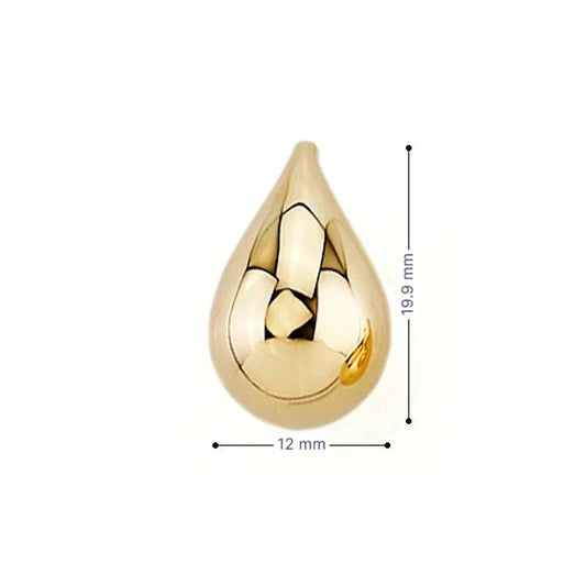 10K Yellow Gold Medium Teardrop Stud Earrings
