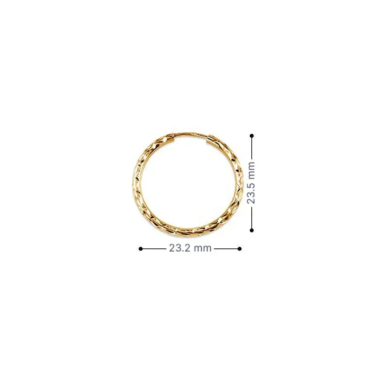 10K Yellow Gold 19MM Dazzles Hoop Earrings