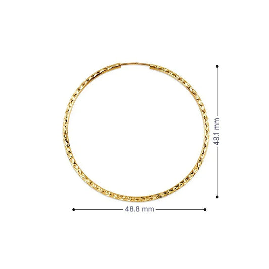 10K Yellow Gold 45MM Dazzles Hoop Earring