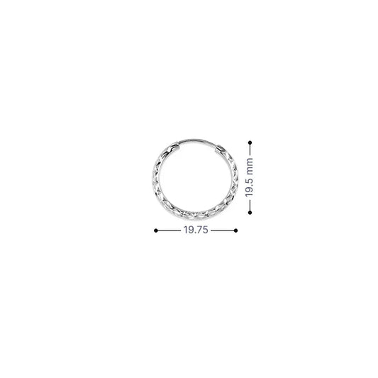 10K White Gold 15MM Dazzles Hoop Earrings