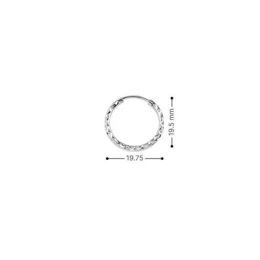 10K White Gold 15MM Dazzles Hoop Earrings