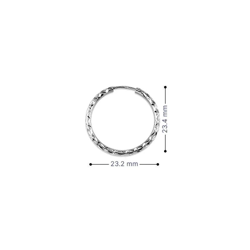 10K White Gold 19MM Dazzles Hoop Earrings
