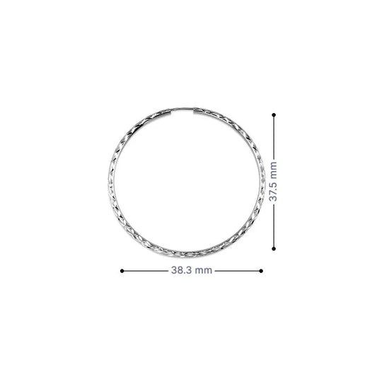 10K White Gold 35MM Dazzles Hoop Earring