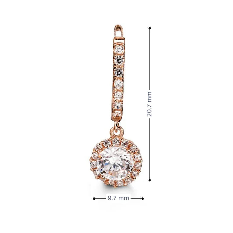 10K Rose Gold CZ Bella Lux Earrings