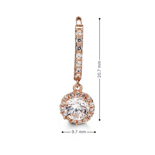 10K Rose Gold CZ Bella Lux Earrings