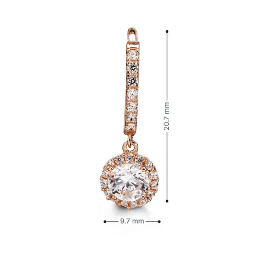 10K Rose Gold CZ Bella Lux Earrings