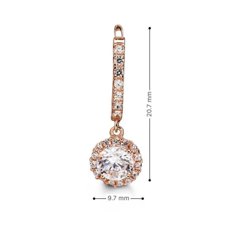 10K Rose Gold CZ Bella Lux Earrings