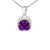 February Birthstone Amethyst Color CZ Pendant in Sterling Silver