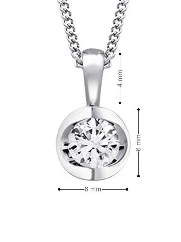 Canadian Diamond 0.25ct Solitaire Pendant in Tension Set in 14K White Gold
