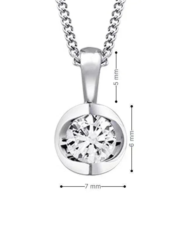 Canadian Diamond 0.40ct Solitaire Pendant in Tension Set in 14K White Gold