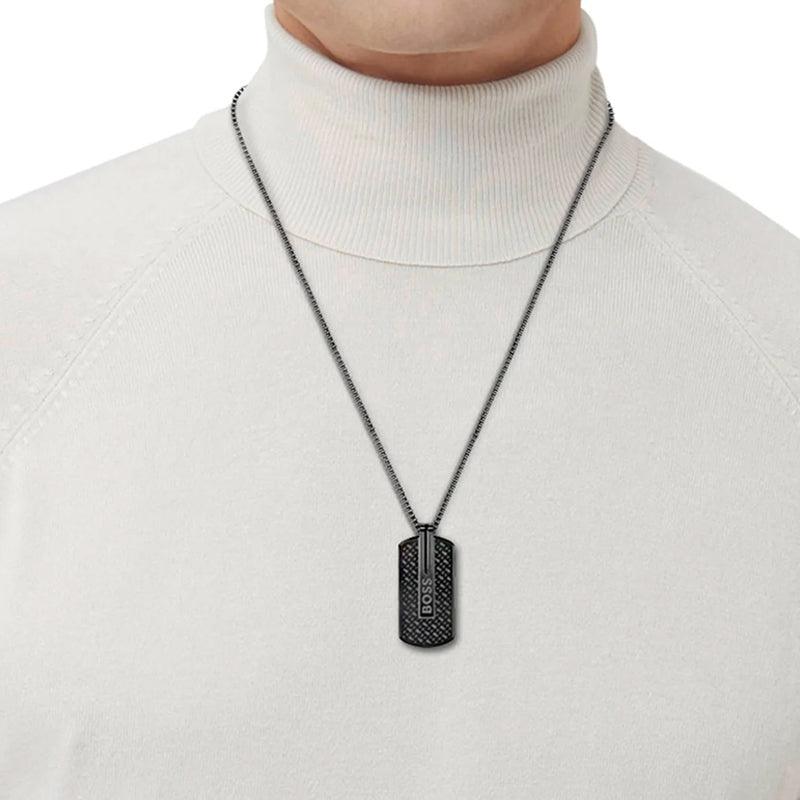 Hugo Boss Jewellery Men's Orlado Black Pendant 1580356
