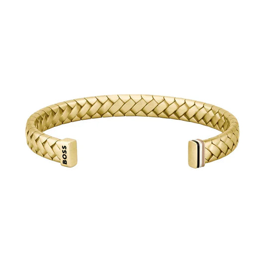 Hugo Boss Jewellery Gold Steel Men's Open Bangle 1580672