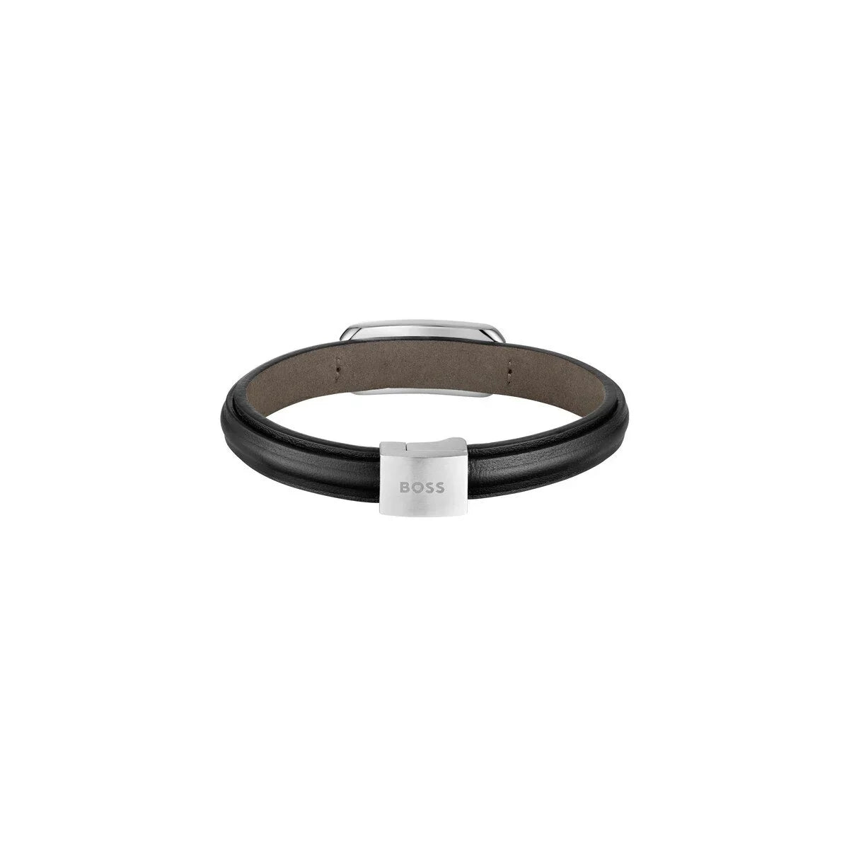 Hugo Boss Jewellery Men's Kode Collection Bracelet With Black Leather