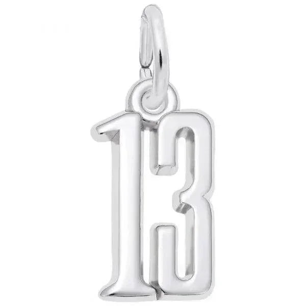 Thats My Number 13 Sterling Silver Charm