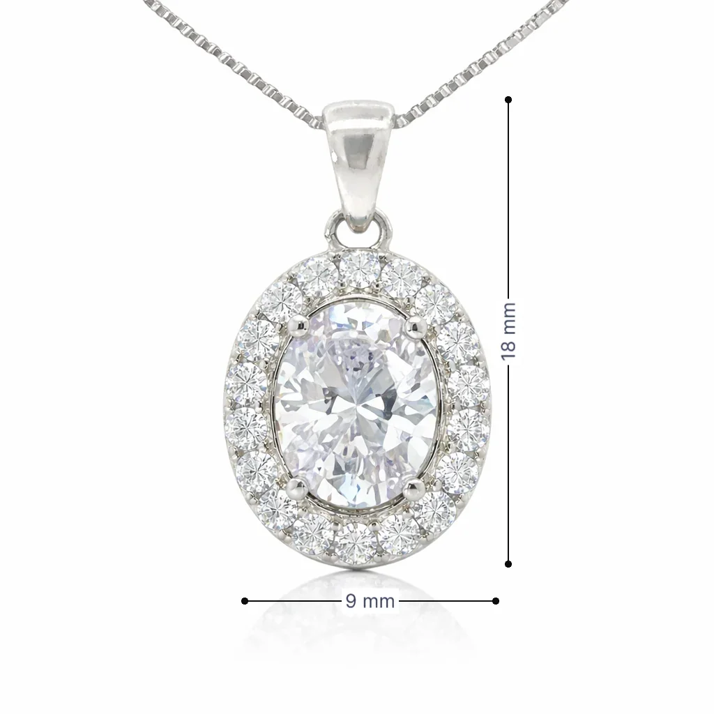 April Birthstone Color CZ Pendant in Sterling Silver