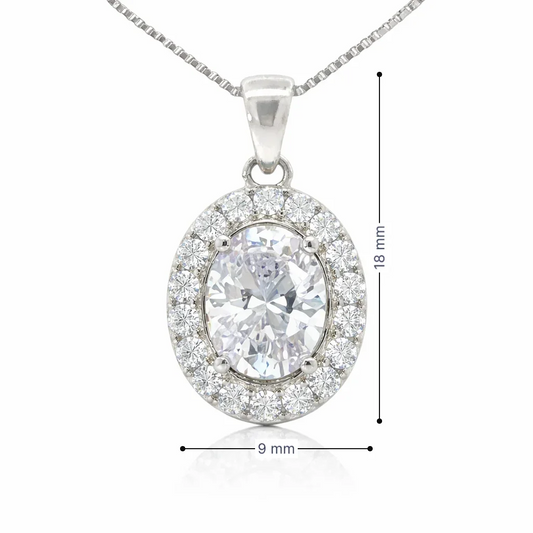 April Birthstone Color CZ Pendant in Sterling Silver