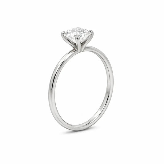2.00 Carat Round Lab Grown Diamond Solitaire Ring in 14K White Gold