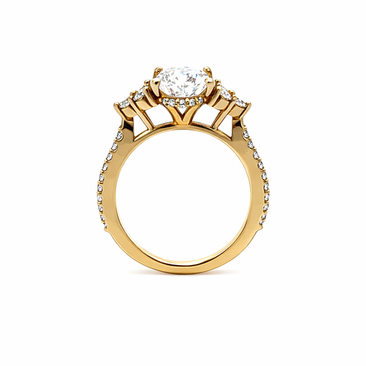 3.10 TDW Pear Lab Grown Diamond Engagement Ring