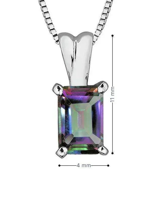 10K White Gold 64 Mystic Topaz Pendant