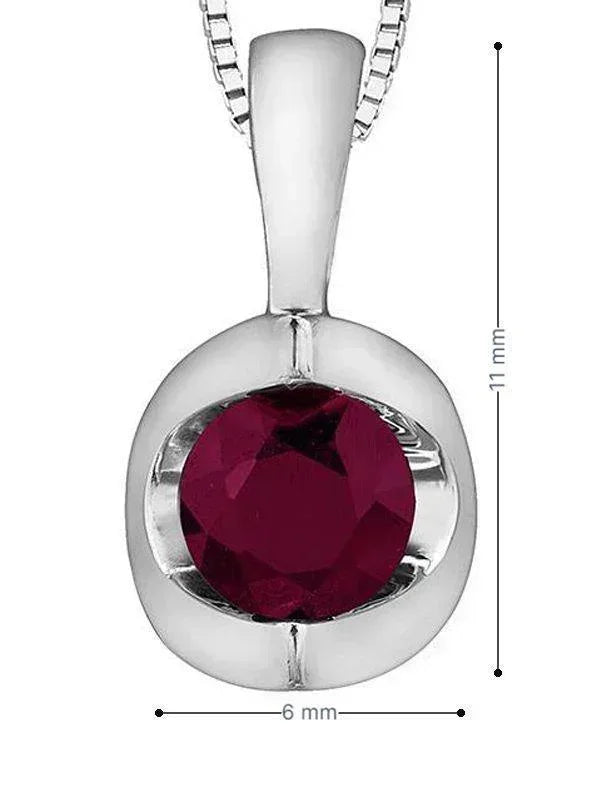 10K White Gold Ruby Pendant