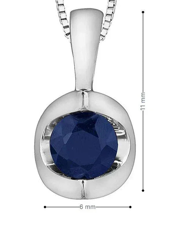 10K White Gold Sapphire Pendant
