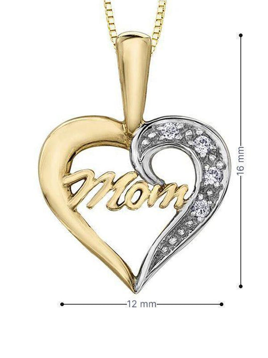 10K Two Tone 0.02TDW Diamond Pendant