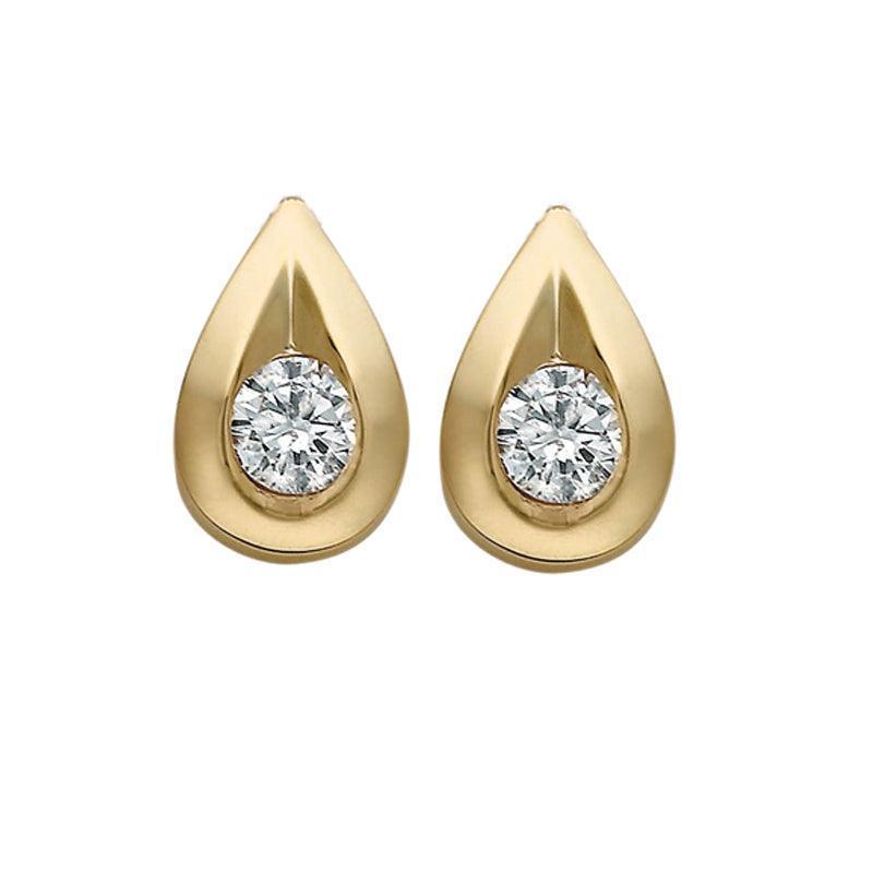 10K Yellow Gold 0.04TDW Diamond Earrings