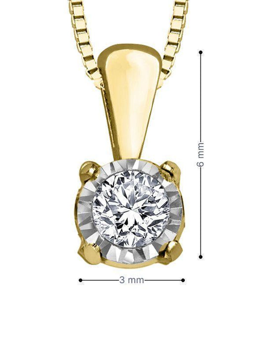 10K Yellow Gold 0.03TDW Diamond ILLUSION Pendant
