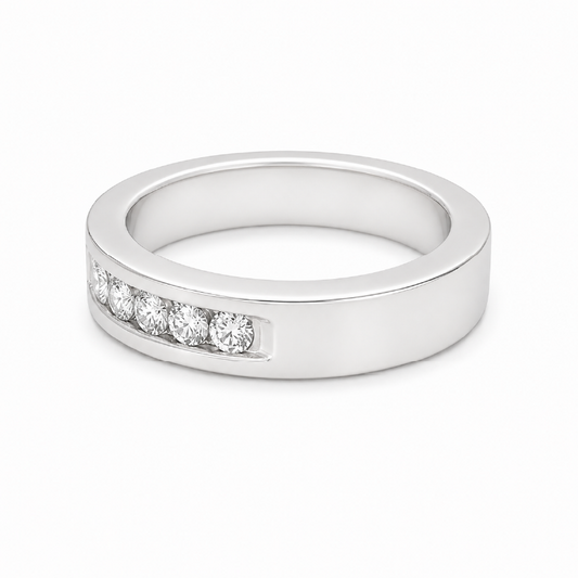 14K White Gold 1.00CT Diamond Channel Set Wedding Band