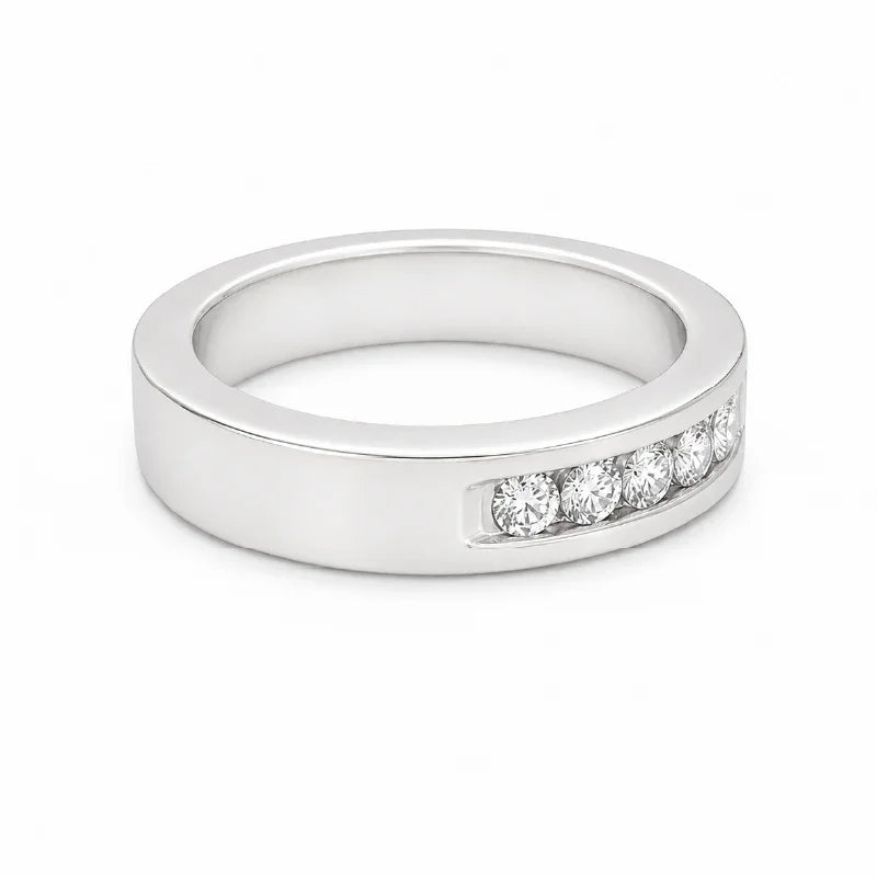 14K White Gold 1.00CT Diamond Channel Set Wedding Band