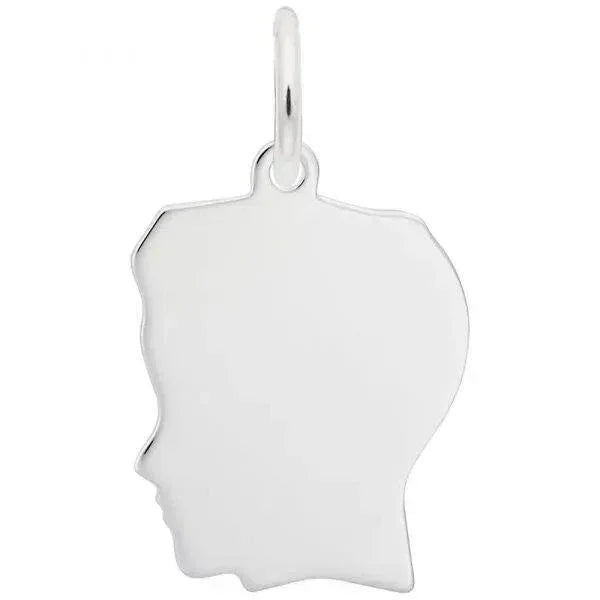 Sterling Silver Flat Boy’s Head Medium Charm