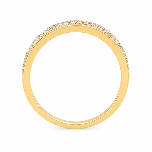 14K Yellow Gold 0.28CT Diamond Milgrain Edge Wedding Band
