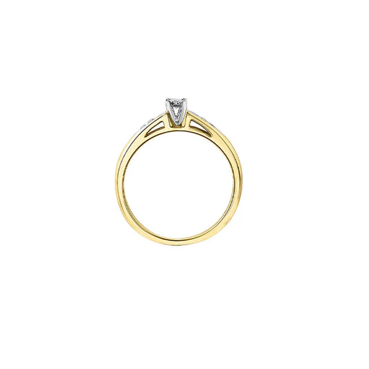 0.14TDW Diamond Engagement Ring in 10K Yellow Gold