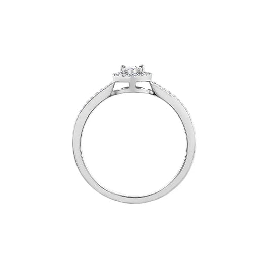 10K White Gold 0.15TDW Diamond Illusion Set Ring