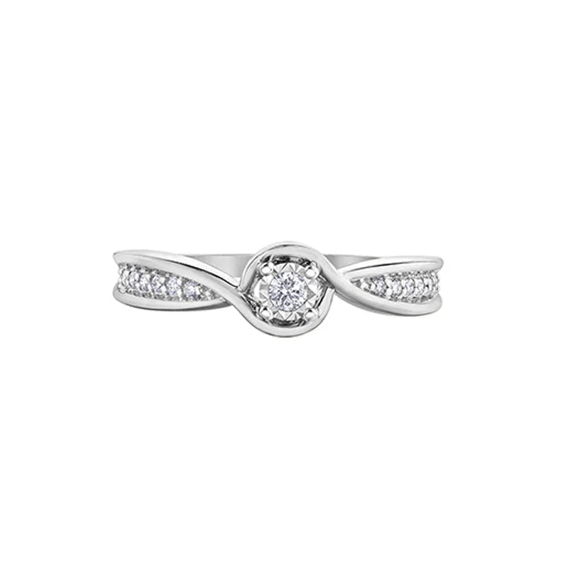 10K White Gold 0.12TDW Diamond Promise Ring