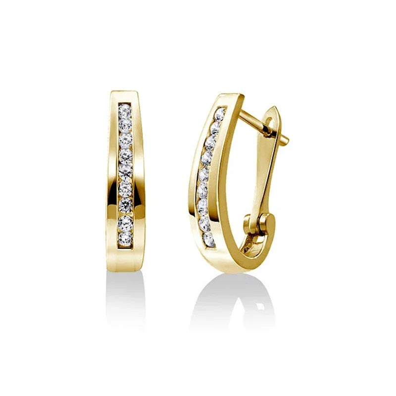 Sterling Silver Yellow Gold Plating 0.25 TDW Lab Grown Diamond Earrings