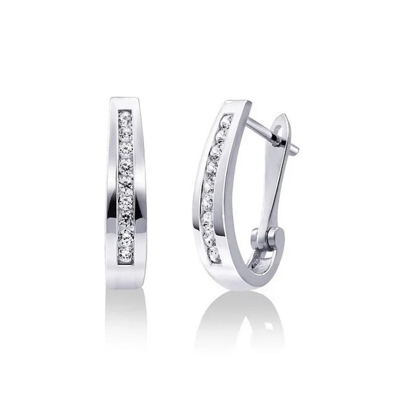 Sterling Silver White Gold Plating 0.25 TDW Lab Grown Diamond Earrings