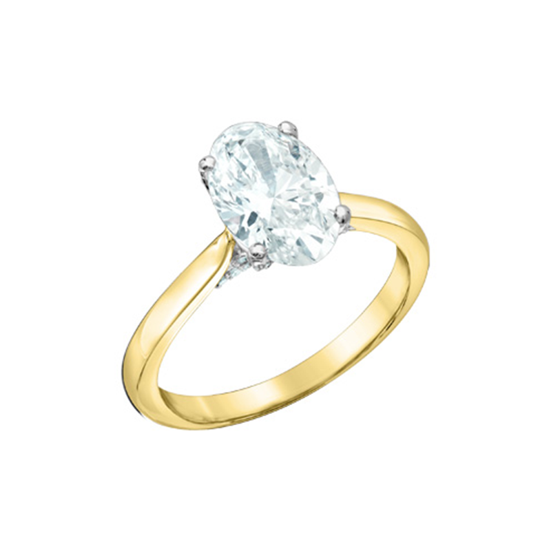 3.19TDW Lab Grown Diamond 14K Yellow Gold Oval Ring