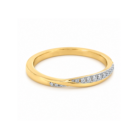 14K Yellow Gold 0.16TDW Lab Grown Diamond Infinity Band